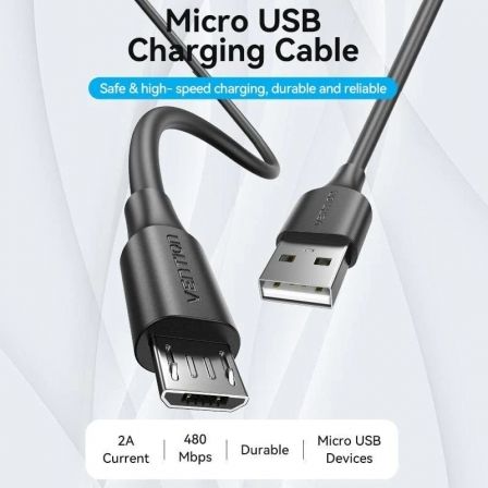 Vention Cable USB 2.0 de Tipo A a Micro-USB, 1m, Negro